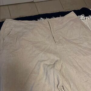 City Chic Cream Pants. Wide leg and long.